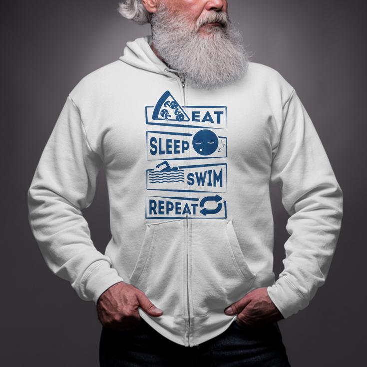 Eat Sleep Swimming Repeat Swimming Zip Up Hoodie Eat Sleep Swimming Repeat Swimming Zip Up Hoodie
