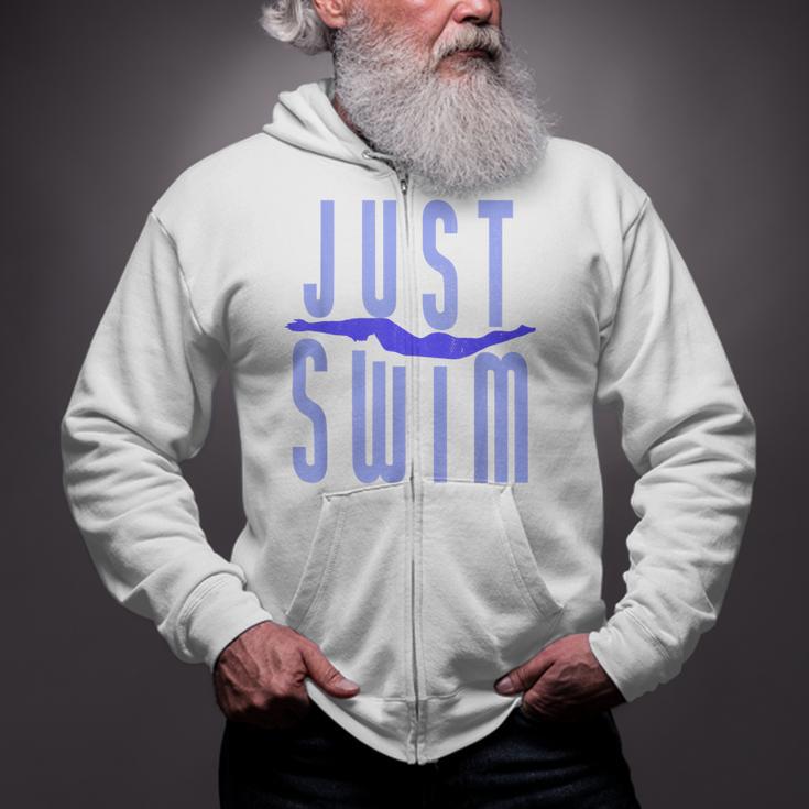 Just Swim Swimmer Swimming Zip Up Hoodie