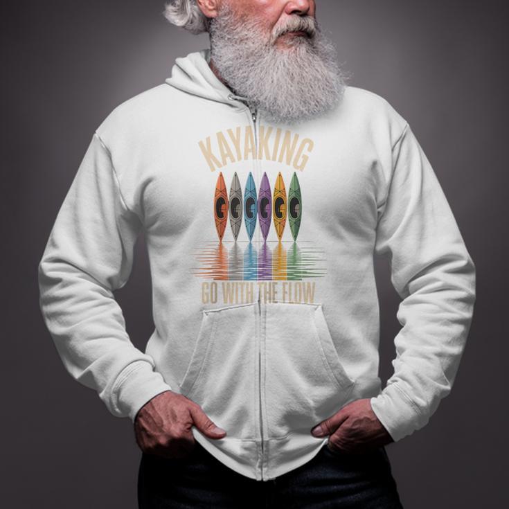 Kayak And Canoe Lake Fun Raglan Baseball Tee Zip Up Hoodie
