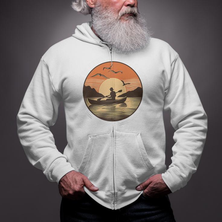 Kayak Kayaker Canoes-Boating Paddle-Life Canadier-Canoe Raglan Baseball Tee Zip Up Hoodie