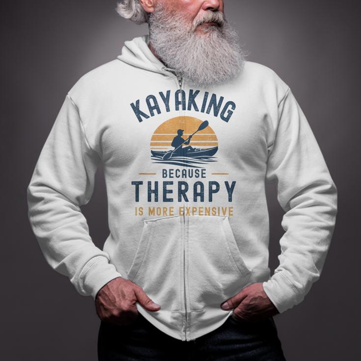Kayaking Therapy Kayaker Canoe Paddle Lake River Zip Up Hoodie Kayaking Therapy Kayaker Canoe Paddle Lake River Zip Up Hoodie