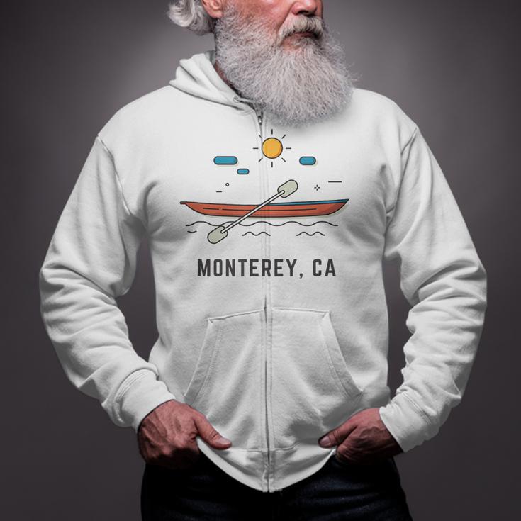Monterey California Kayak Canoe Paddling Outdoor Zip Up Hoodie Monterey California Kayak Canoe Paddling Outdoor Zip Up Hoodie