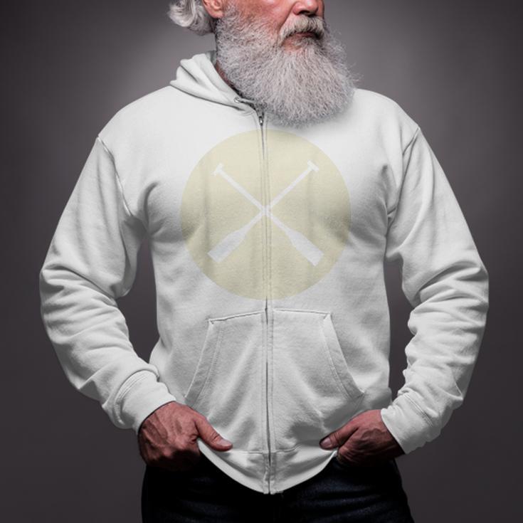 Retro Vintage Canoe Paddles Crossing Canoe & Kayaking Zip Up Hoodie