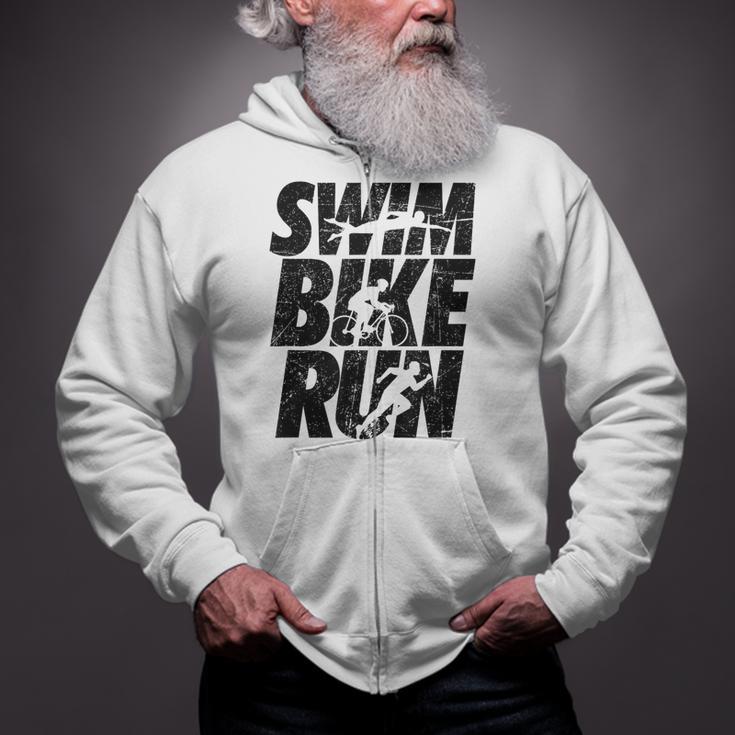 Swimming Cycling Running Triathlon Running Swimming Zip Up Hoodie Swimming Cycling Running Triathlon Running Swimming Zip Up Hoodie