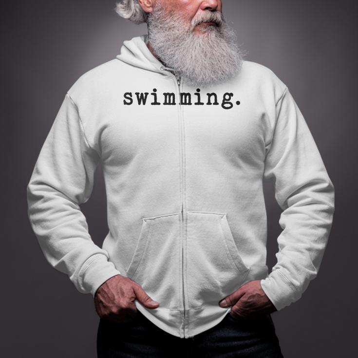 Swimming Enthusiast Minimalist Water Sports Zip Up Hoodie