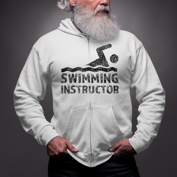 Swimming Instructor Lesson Swim Coach Zip Up Hoodie