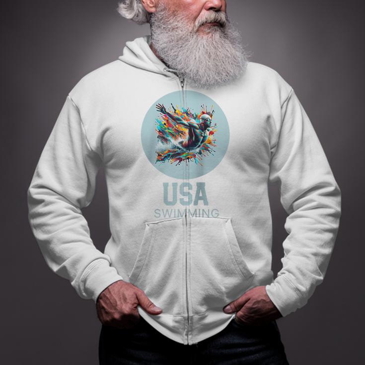 SWIMMING SPORT COMPETITIVE SWIM Raglan Baseball Tee Zip Up Hoodie SWIMMING SPORT COMPETITIVE SWIM Raglan Baseball Tee Zip Up Hoodie