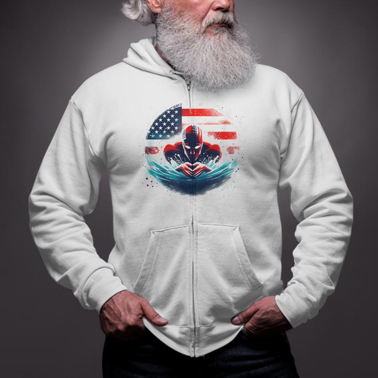 Swimming United States American Swimming Apparel Swimming Zip Up Hoodie Swimming United States American Swimming Apparel Swimming Zip Up Hoodie