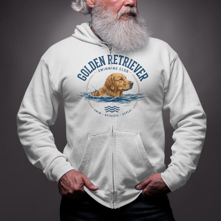 Women's Golden Retriever Swimming Zip Up Hoodie Women's Golden Retriever Swimming Zip Up Hoodie