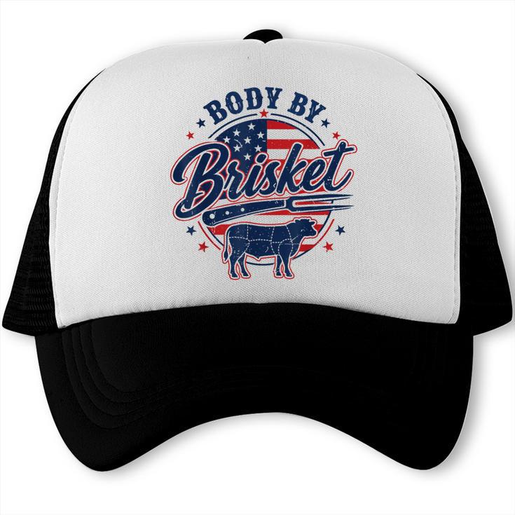 4th July BBQ Dad Joke Body By Brisket Grill Dad Trucker Cap, trending gift