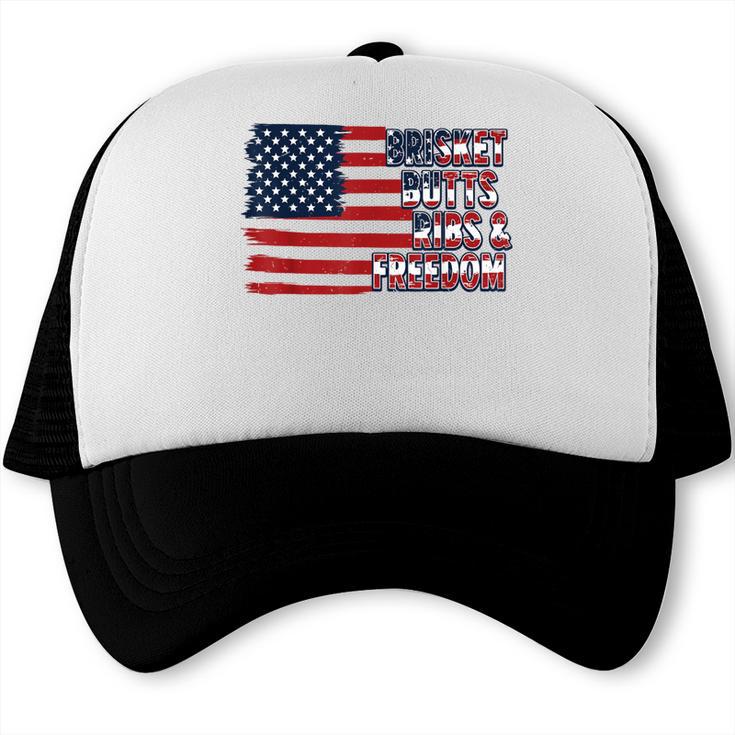 4th July BBQ Dad Joke Brisket Butts Freedom Grill Dad Trucker Cap, trending gift