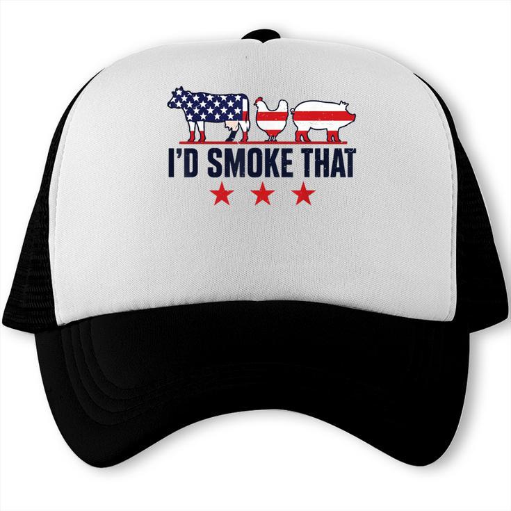 4th July BBQ Dad Joke Id Smoke That Grilling Dad Trucker Cap, trending gift