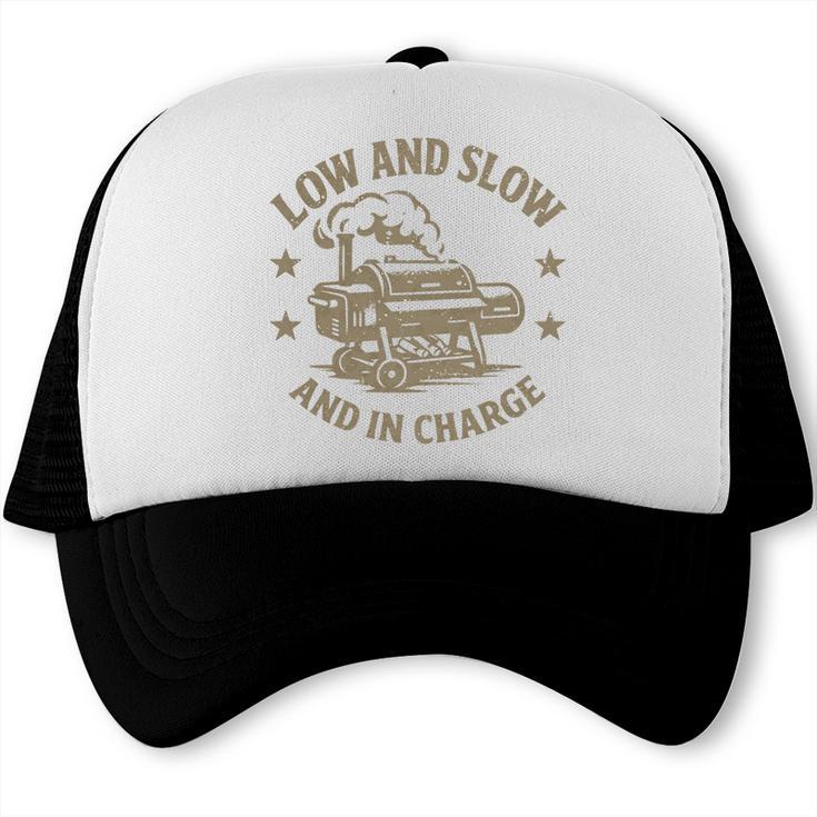 BBQ Dad Low And Slow Smoker Father's Day Pitmaster Trucker Cap, trending gift BBQ Dad Low And Slow Smoker Father's Day Pitmaster Trucker Cap, trending gift