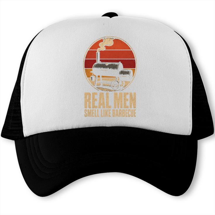 BBQ Dad Real Men Smell Like Barbecue Trucker Cap, trending gift BBQ Dad Real Men Smell Like Barbecue Trucker Cap, trending gift