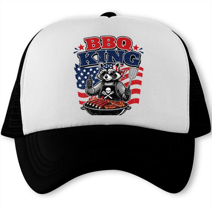 BBQ King Raccoon 4th July BBQ Dad Joke Grilling Dad Trucker Cap, trending gift