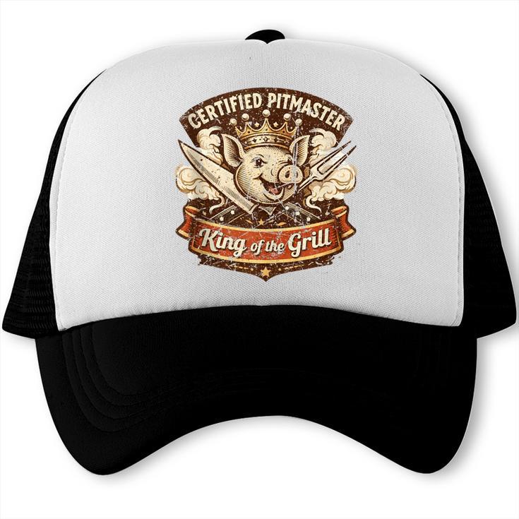 Certified Pitmaster BBQ Dad Retro King Of The Grill Trucker Cap