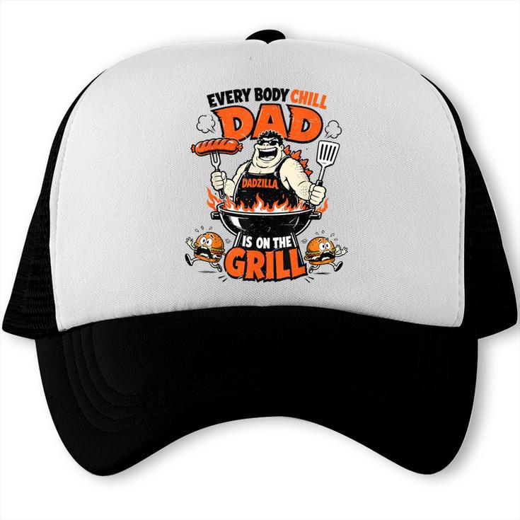 Everybody Chill Dad Is On The Grill BBQ Dad Joke Trucker Cap, trending gift Everybody Chill Dad Is On The Grill BBQ Dad Joke Trucker Cap, trending gift