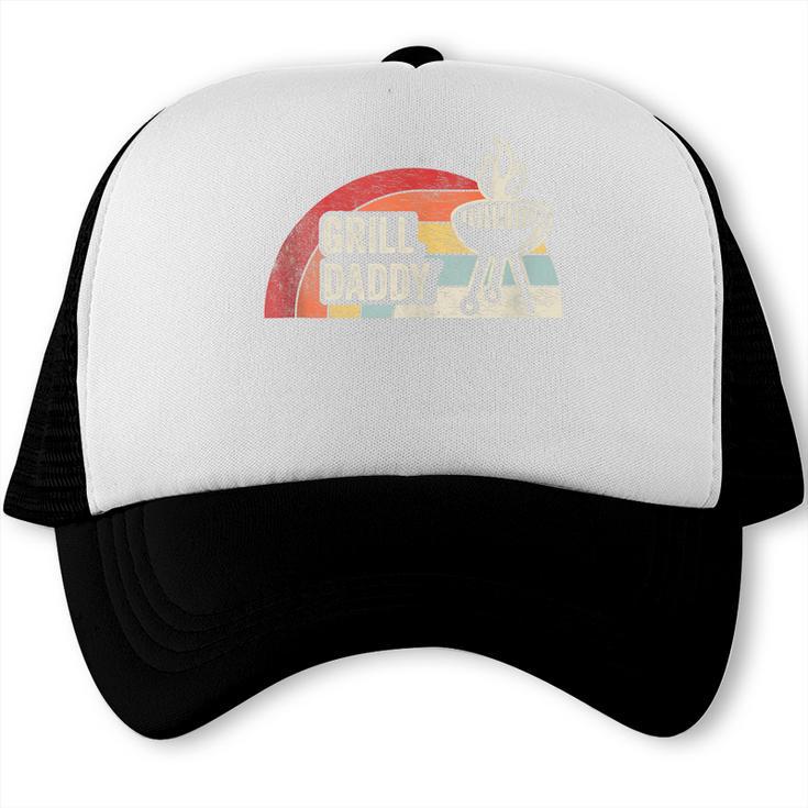 Grill Daddy BBQ Dad Retro Vintage Sunset Graphic Trucker Cap