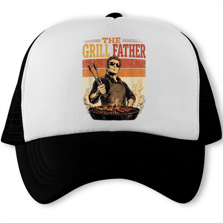 The Grill Father BBQ Dad Barbecue Master For Men Trucker Cap, trending gift The Grill Father BBQ Dad Barbecue Master For Men Trucker Cap, trending gift