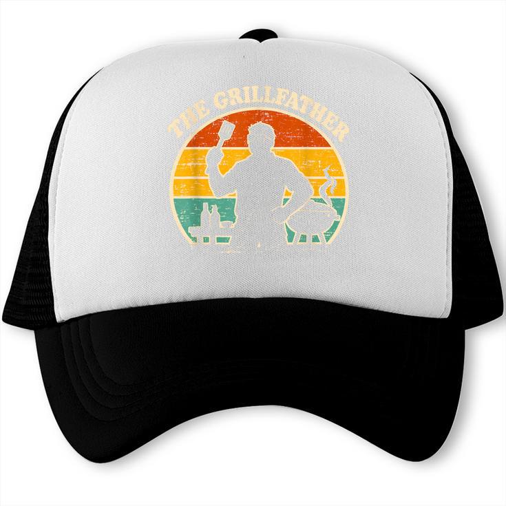 The Grillfather BBQ Dad Retro Vintage Fathers Day Trucker Cap, trending gift