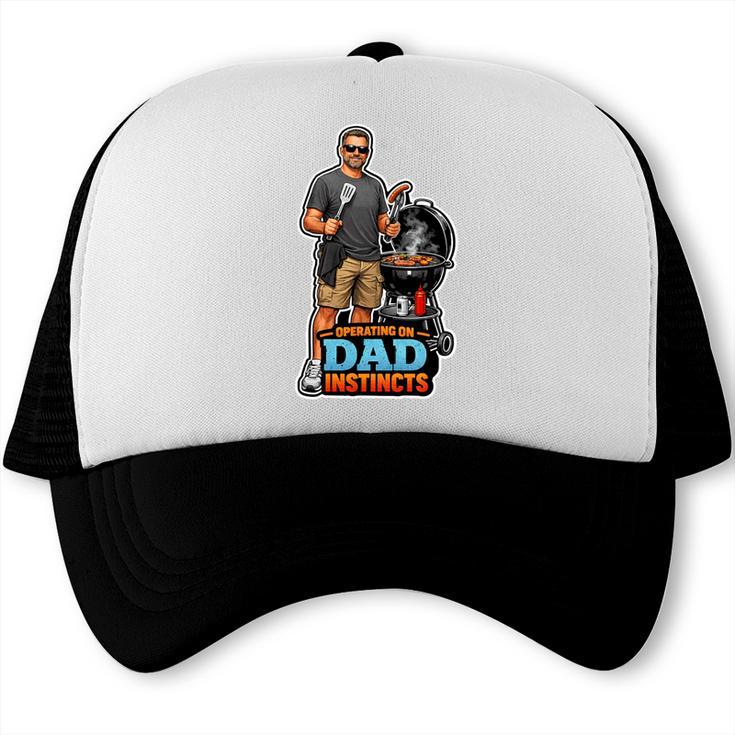 Grilling Master Father's BBQ Dad Instincts Premium Tri-Blend Trucker Cap, trending gift