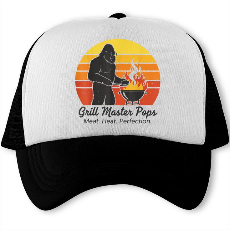 Master Pops Retro Grill BBQ Dad Mid-Century Cooking Trucker Cap, trending gift
