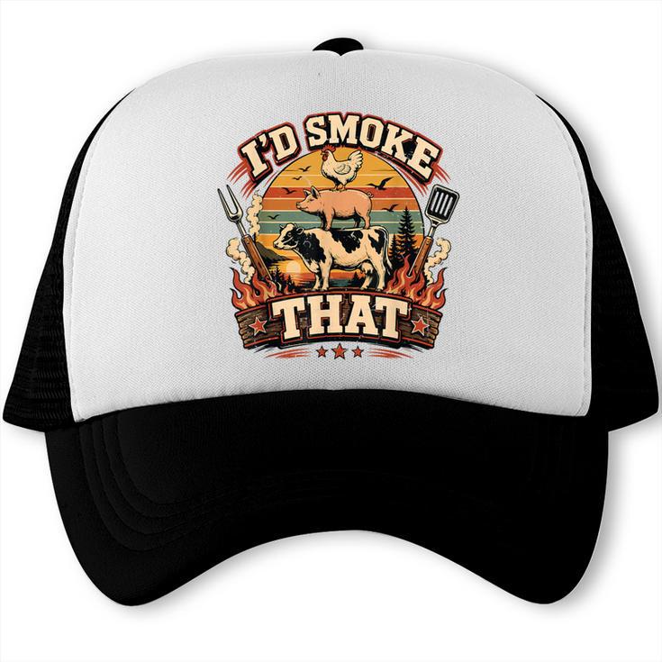 Men BBQ Dad Joke Id Smoke That Pitmaster Chef Grilling Trucker Cap, trending gift Men BBQ Dad Joke Id Smoke That Pitmaster Chef Grilling Trucker Cap, trending gift