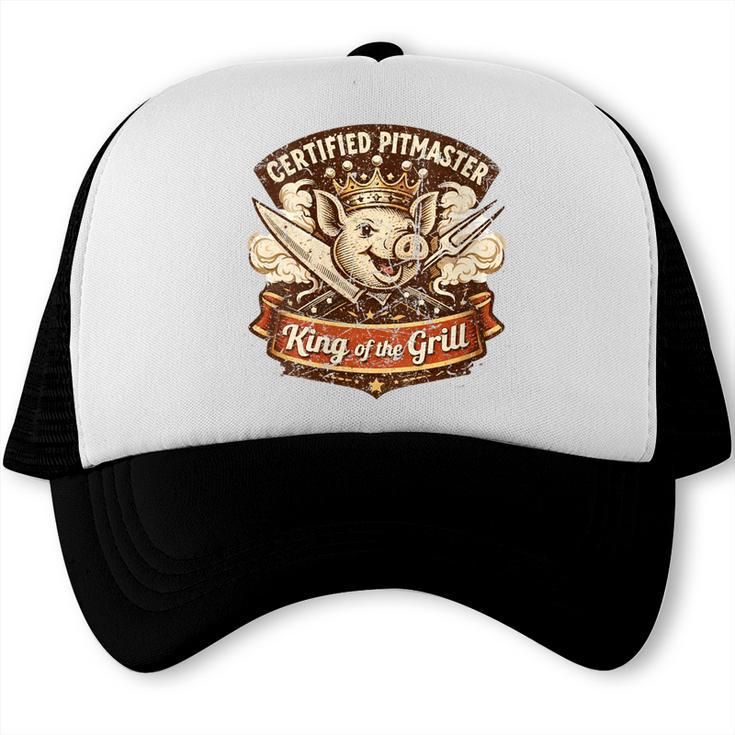Women's Certified Pitmaster BBQ Dad Retro King Of The Grill Trucker Cap