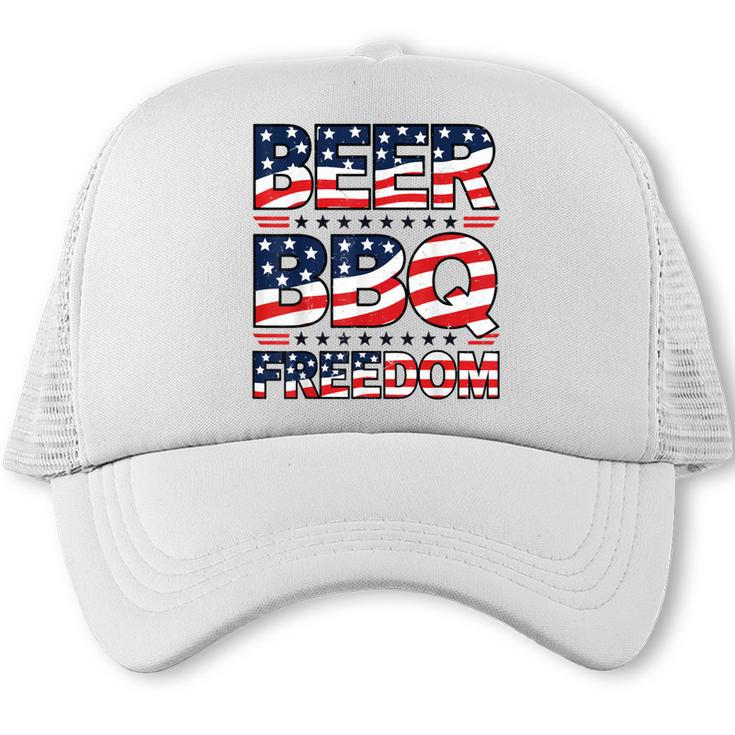 4th July BBQ Dad Joke Beer BBQ Freedom Grilling Dad Trucker Cap