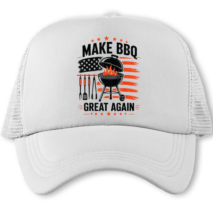 4th July BBQ Dad Joke Make BBQ Great Again Grill Dad Trucker Cap