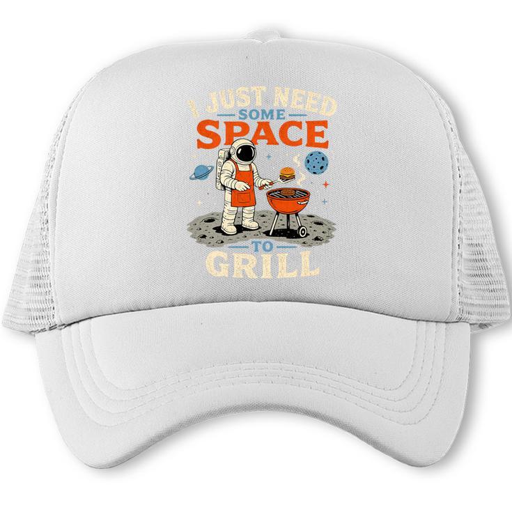 Astronaut BBQ Dad Grilling In Space Fathers Day Barbecue Premium Tri-Blend Trucker Cap