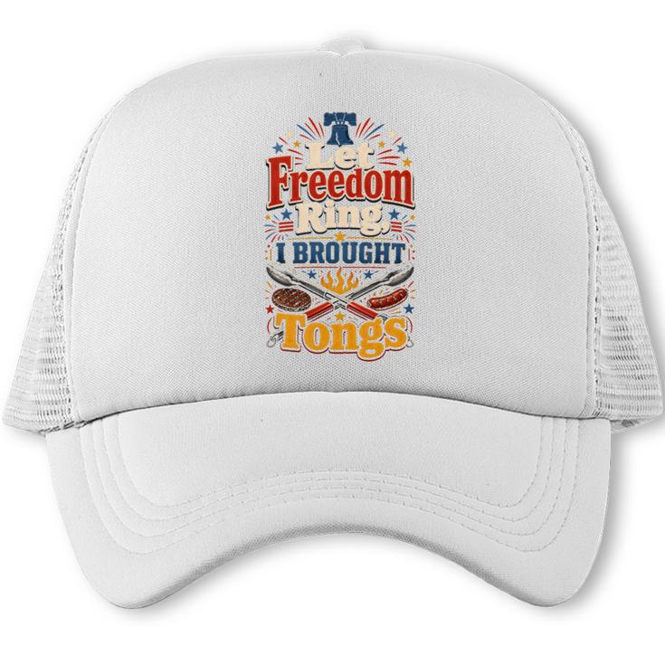 BBQ Dad Fourth Of July Grilling Patriotic Comfort Colors Crop Top Trucker Cap