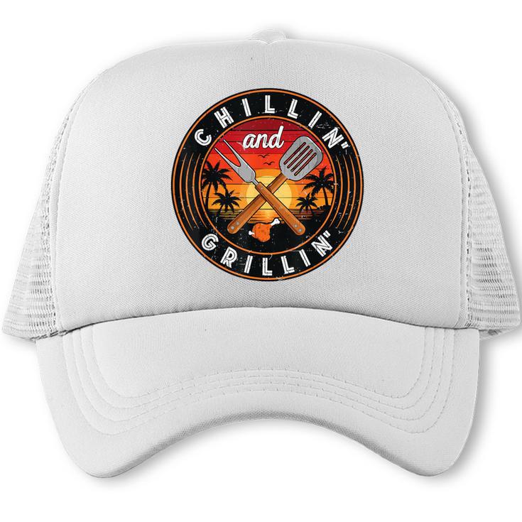 BBQ Dad Joke Chilling & Grilling Pitmaster Chef Trucker Cap