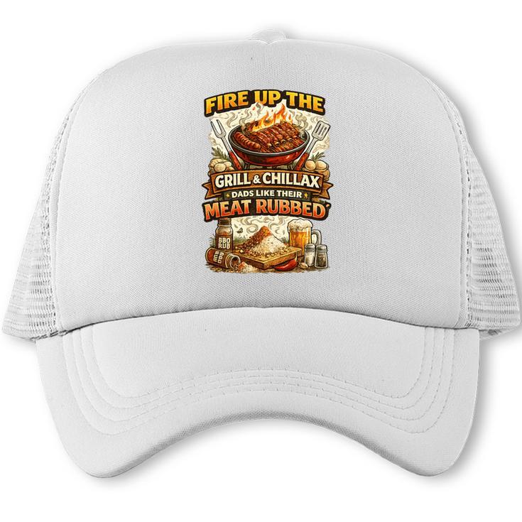 BBQ Dad Meat Rubbed Smoker Grilling Quote Fathers Day Premium Tri-Blend Trucker Cap