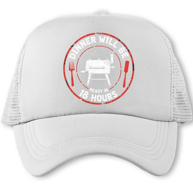 BBQ Dad Meat Smoker Dinner Will Be Ready In 18 Hours Comfort Colors Crop Top Trucker Cap