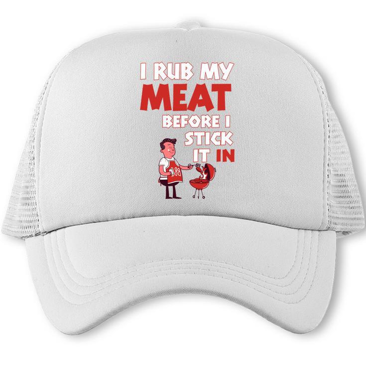 BBQ Dad Offset Smoker Pit Accessory I Rub My Meat Performance Trucker Cap