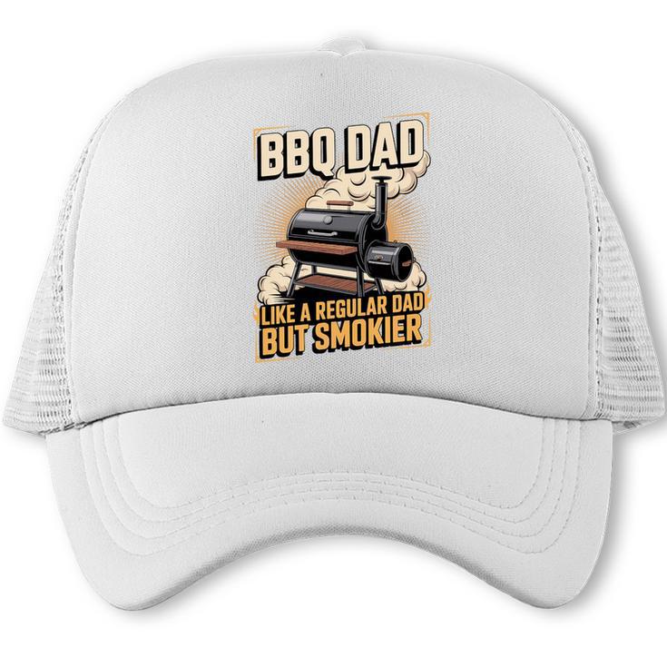 BBQ Dad Like A Regular Dad But Smokier Grill King Premium Tri-Blend Trucker Cap