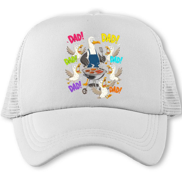 BBQ Dad Seagull Fathers Day Grill Humor Premium Tri-Blend Trucker Cap
