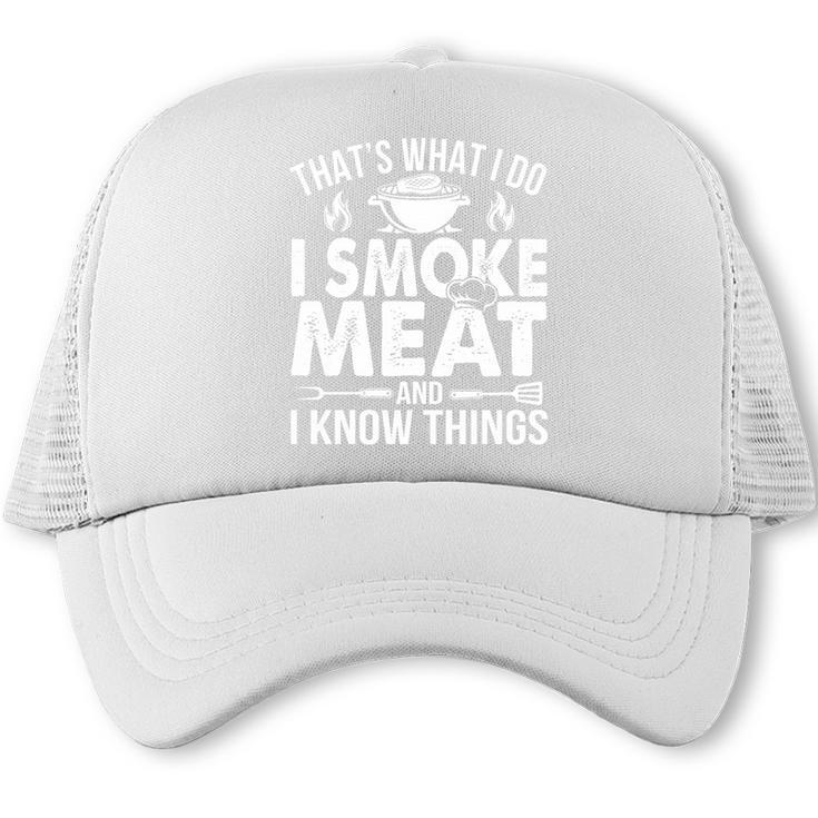 BBQ Dad Smoke Meat Know Things Pitmaster Tee Premium Tri-Blend Trucker Cap