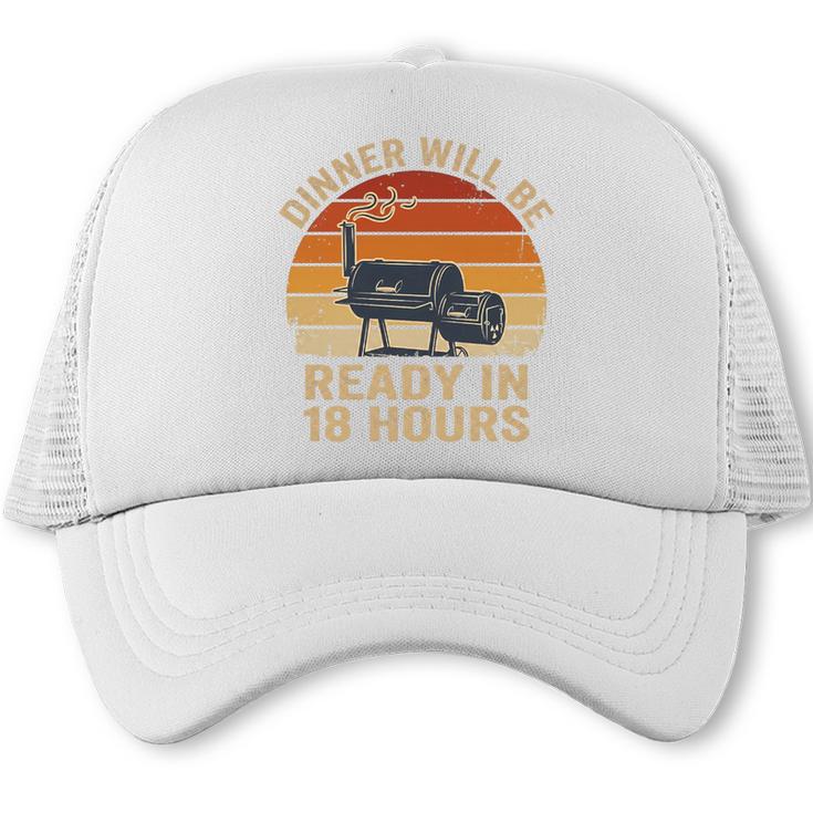 BBQ Dad Smoker Brisket Barbecue Retro Sunset Vintage Premium Tri-Blend Trucker Cap