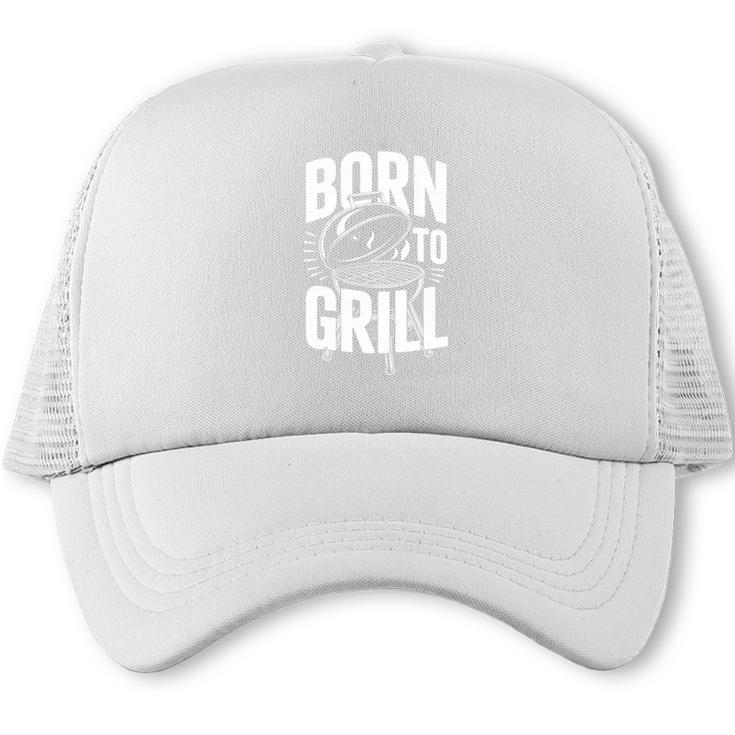 Born To Grill Backyard BBQ Dad Barbecue Lover Comfort Colors Crop Top Trucker Cap
