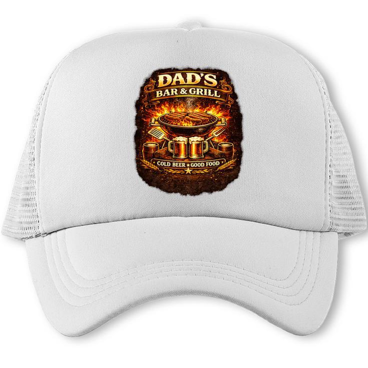 Dad’s Bar & Grill – Cold Beer Good Food BBQ Dad Humor Premium Tri-Blend Trucker Cap