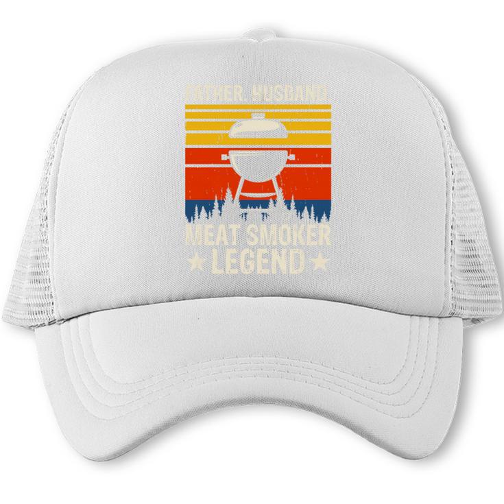 Father Husband Meat Smoker Legend BBQ Dad Premium Tri-Blend Trucker Cap