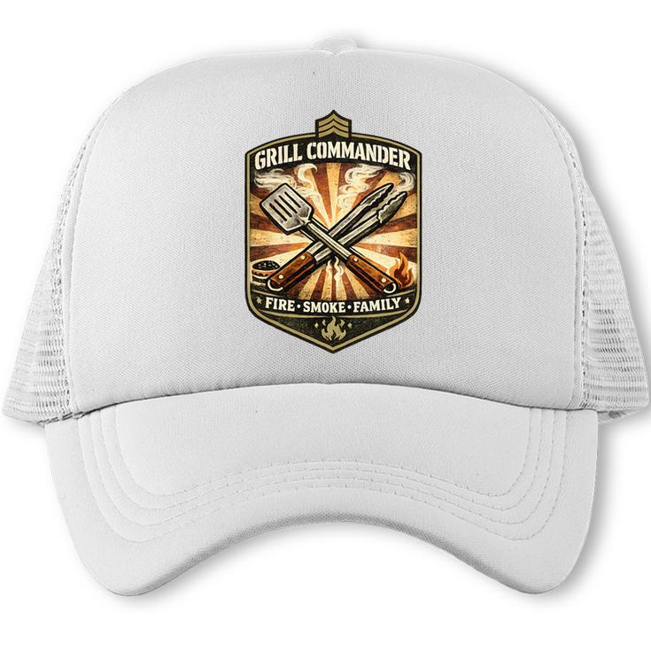 Grill Commander Vintage BBQ Dad Father's Day Cookout Premium Tri-Blend Trucker Cap