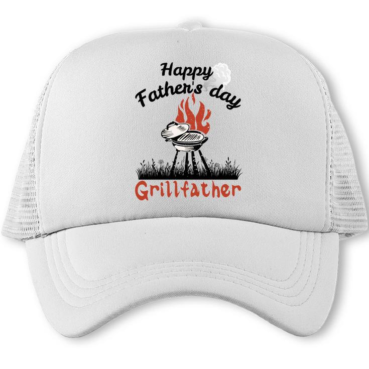 Happy Father's Day Grillfather BBQ Dad Barbecue Comfort Colors Crop Top Trucker Cap