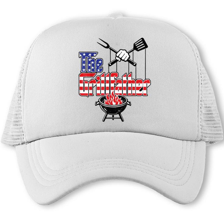 Men 4th July BBQ Dad Joke The Grillfather Grilling Dad Trucker Cap