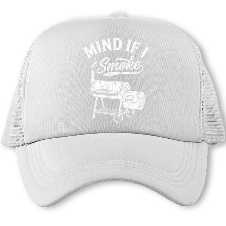Mind If I Smoke BBQ Dad Smoking Meat Humor Premium Tri-Blend Trucker Cap