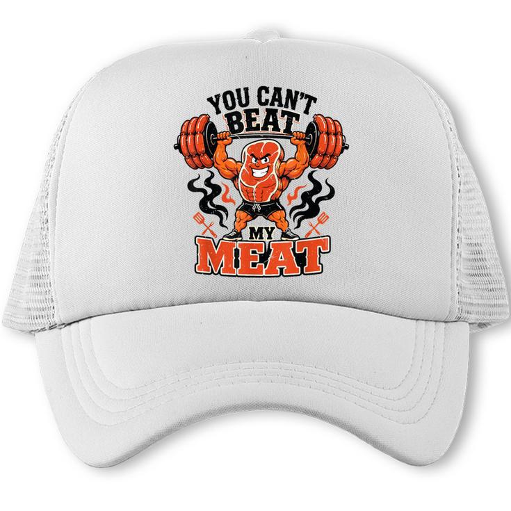 Pitmaster You Can't Beat My Meat Vintage BBQ Dad Joke Trucker Cap