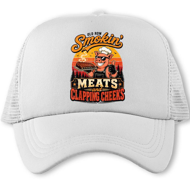 Smoking Meat & Clapping Cheeks BBQ Dad Joke Grill Trucker Cap