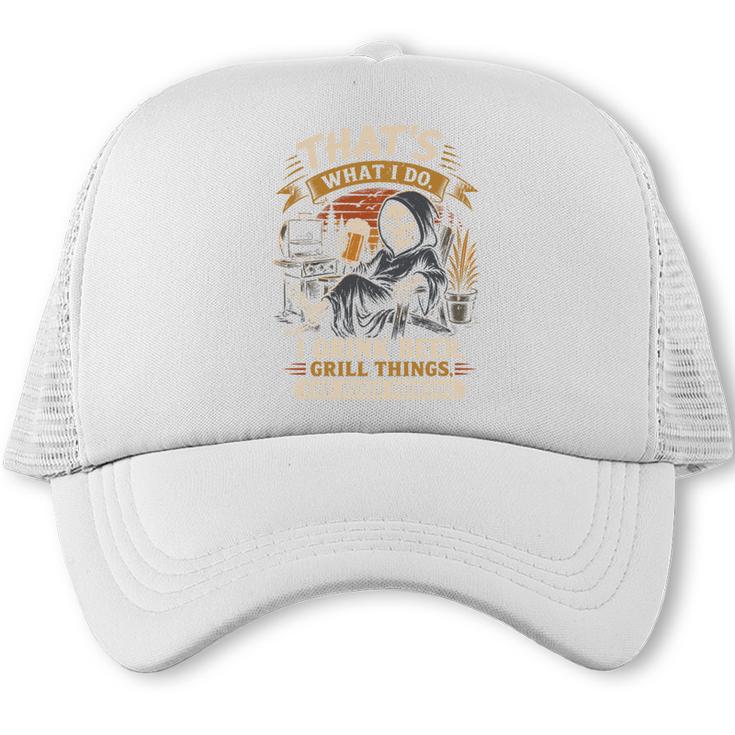 Thats What I Do Drink Grill BBQ Dad Performance Trucker Cap